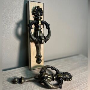 2 Ornate Drop ring drawer pull or cabinet handle
